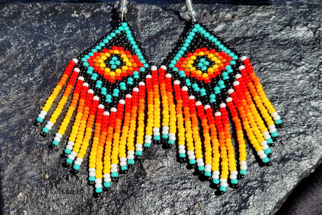 Southwest Beaded Fringe Earrings