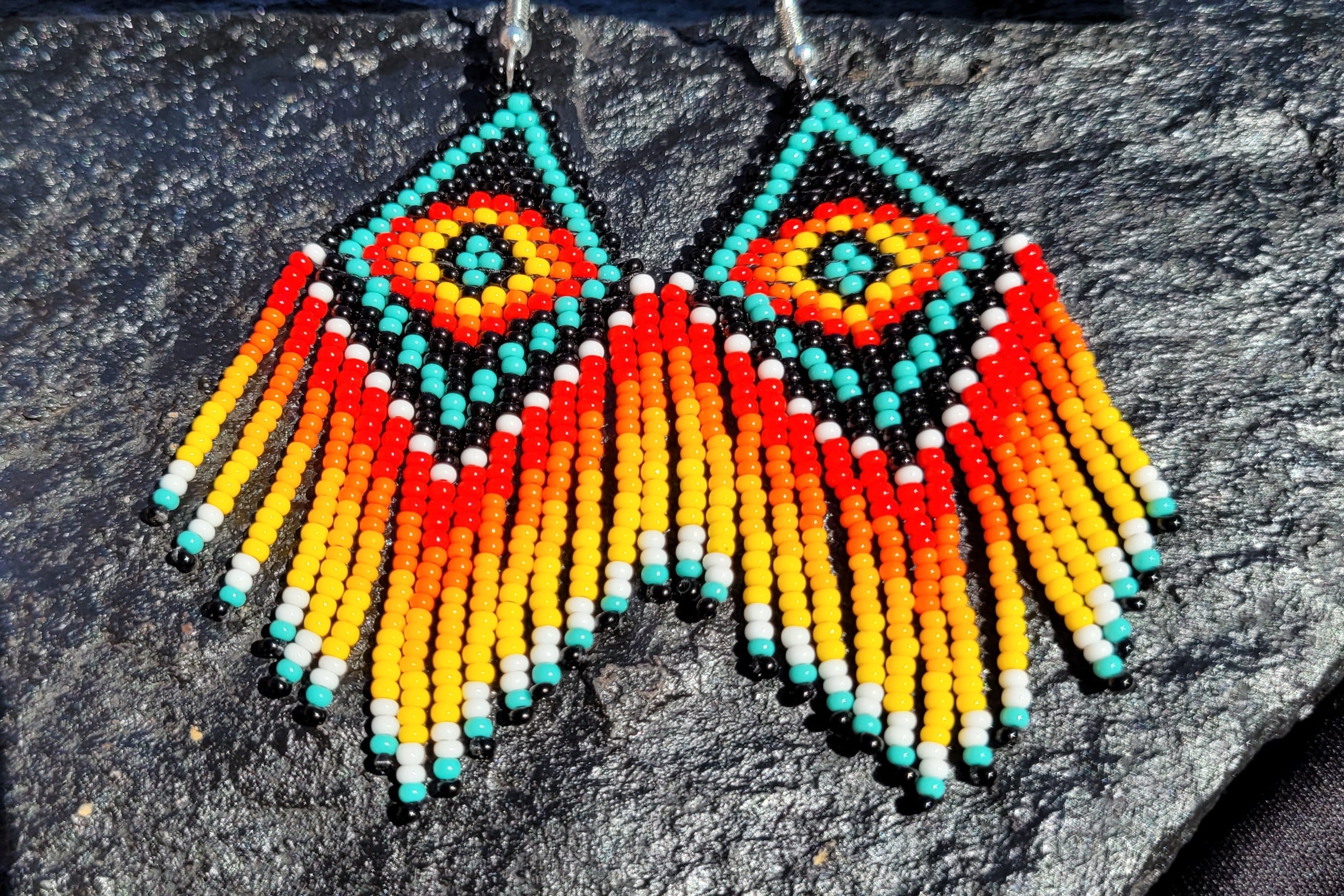 Southwest Beaded Fringe Earrings