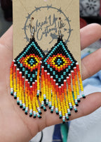 Southwest Beaded Fringe Earrings