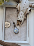 Rainbow Moonstone Wrapped in Silver