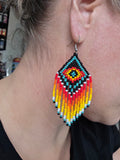 Southwest Beaded Fringe Earrings