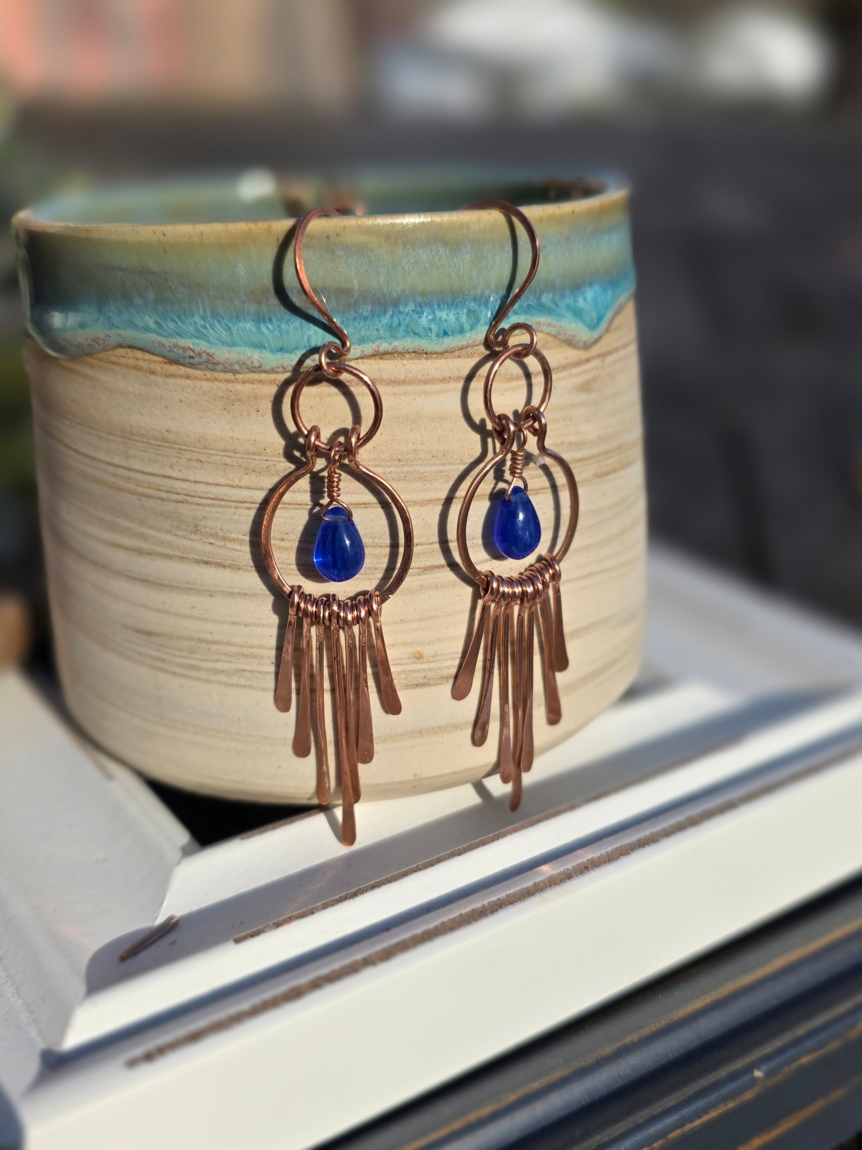 Blue Dangle Earrings