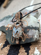 Rainbow Moonstone Turtle Pendant