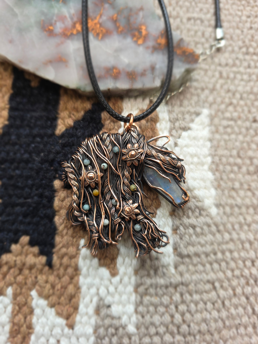 Moonstone Horse Pendant