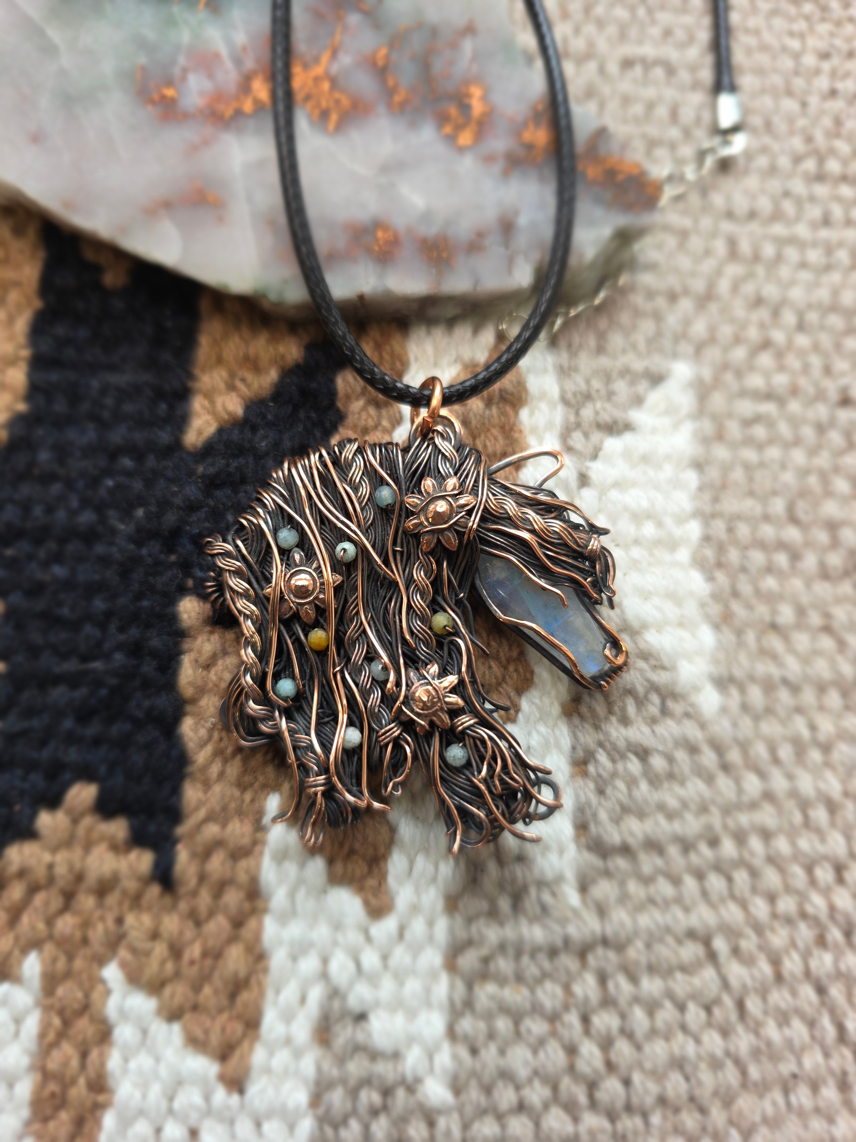 Moonstone Horse Pendant