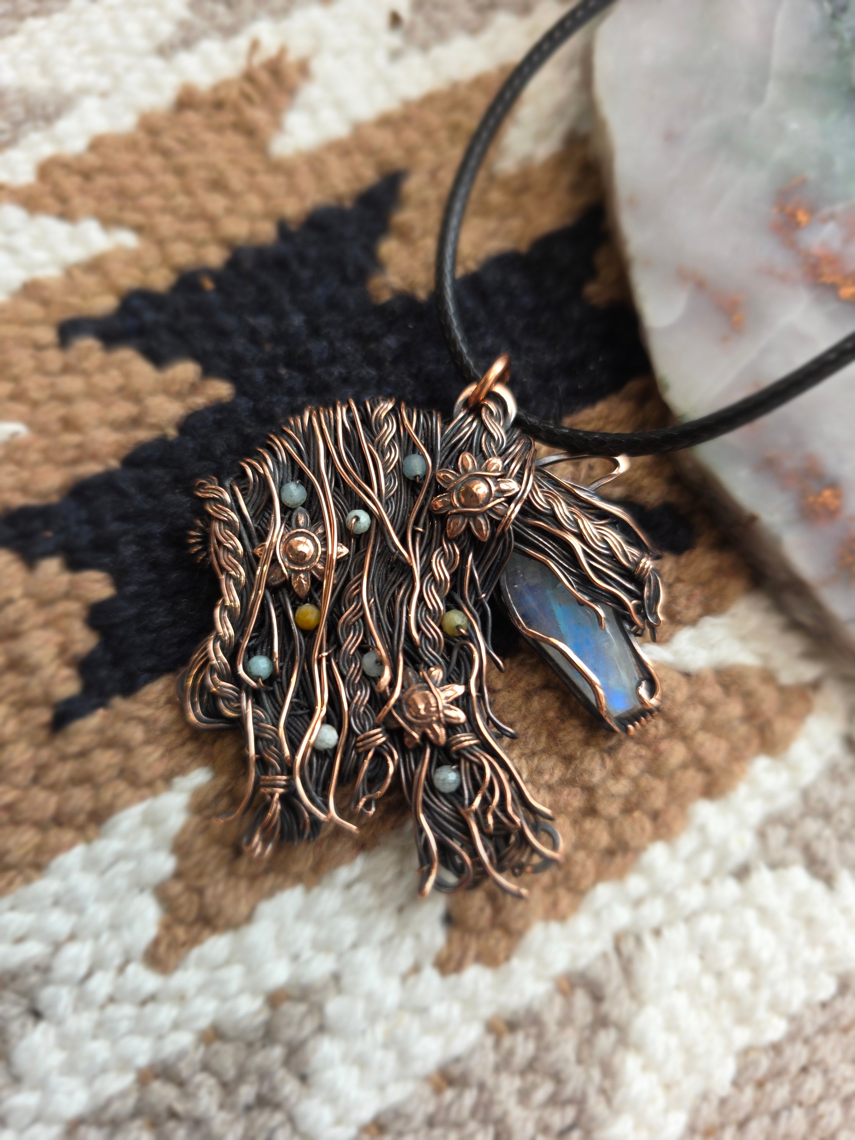 Moonstone Horse Pendant