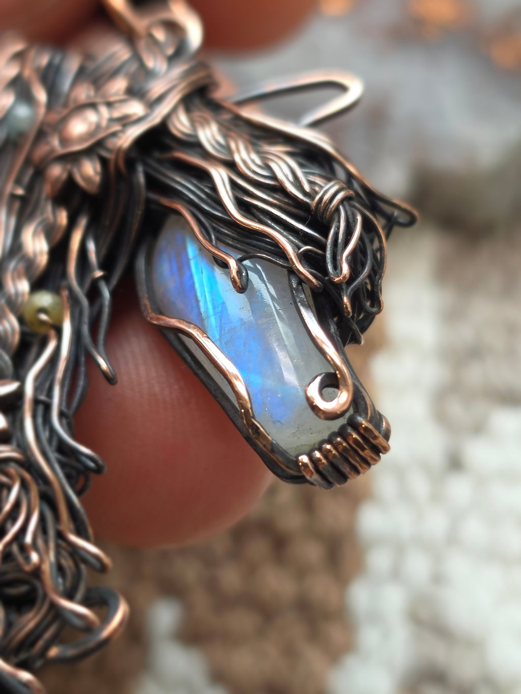 Moonstone Horse Pendant