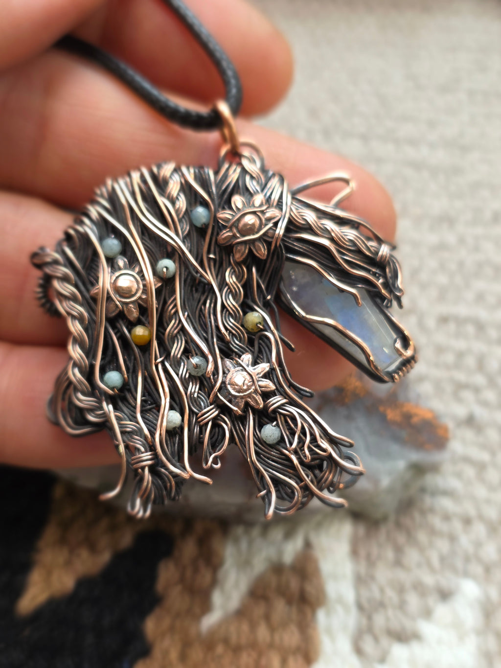 Moonstone Horse Pendant