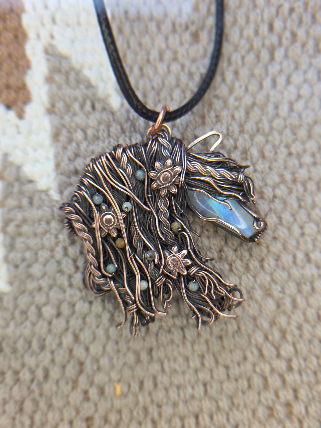 Moonstone Horse Pendant