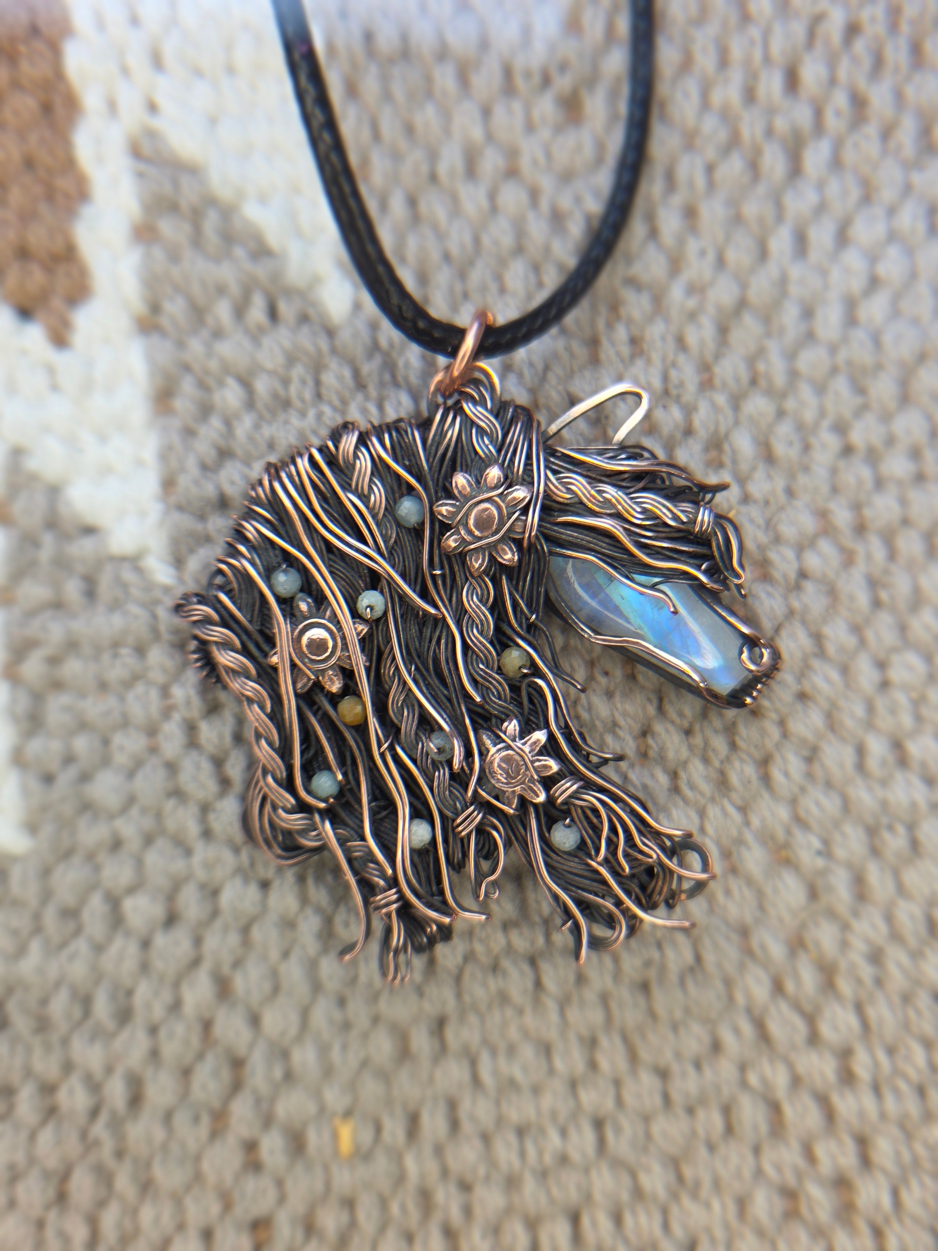 Moonstone Horse Pendant