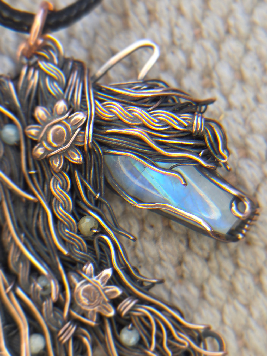 Moonstone Horse Pendant