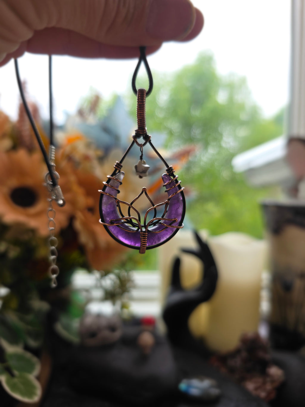 Amethyst Lotus Pendant