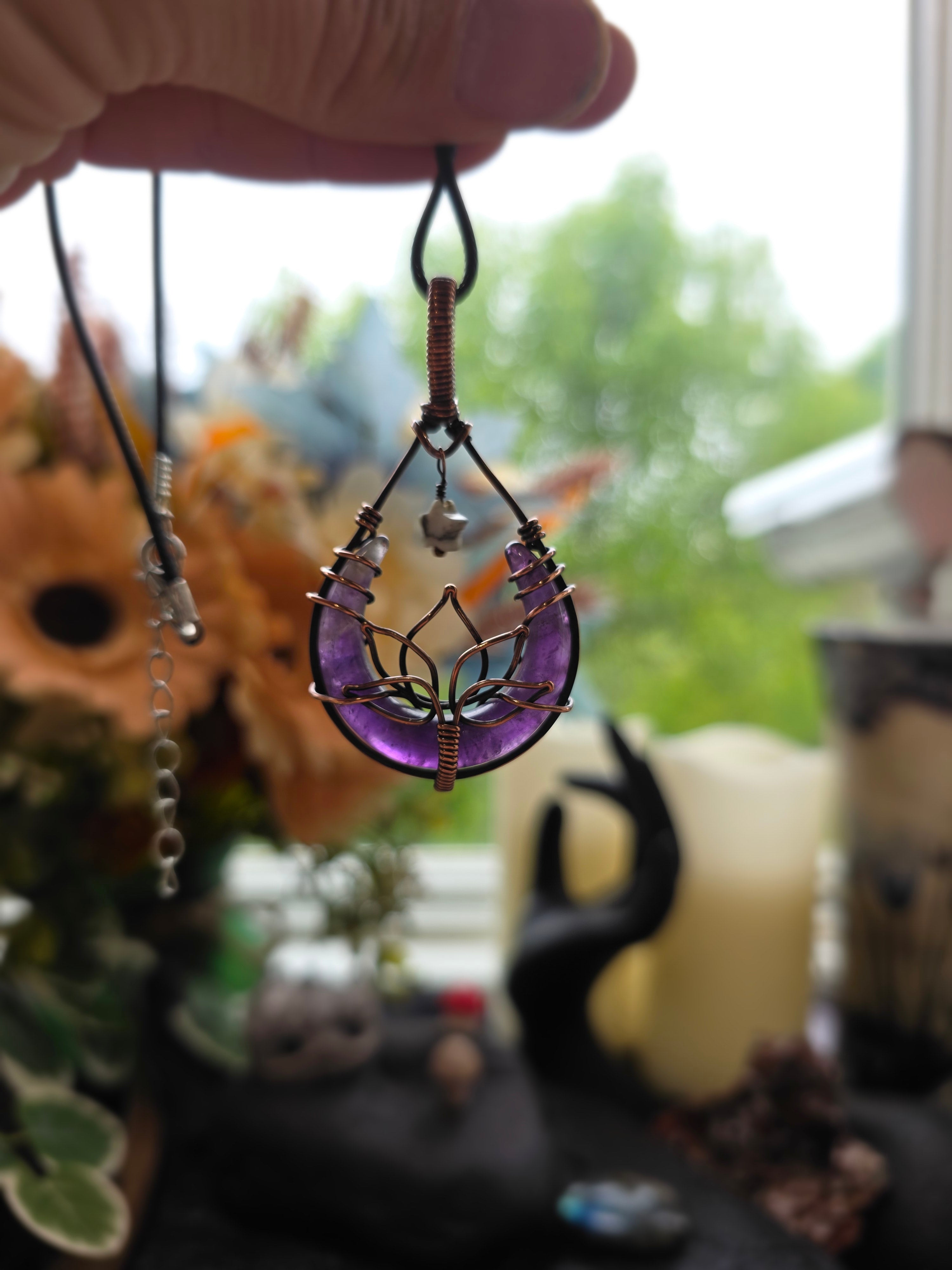 Amethyst Lotus Pendant