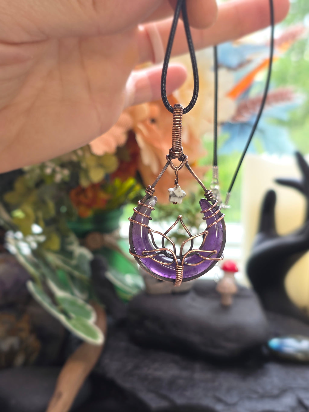 Amethyst Lotus Pendant