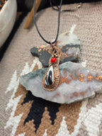 White Buffalo and Coral Pendant
