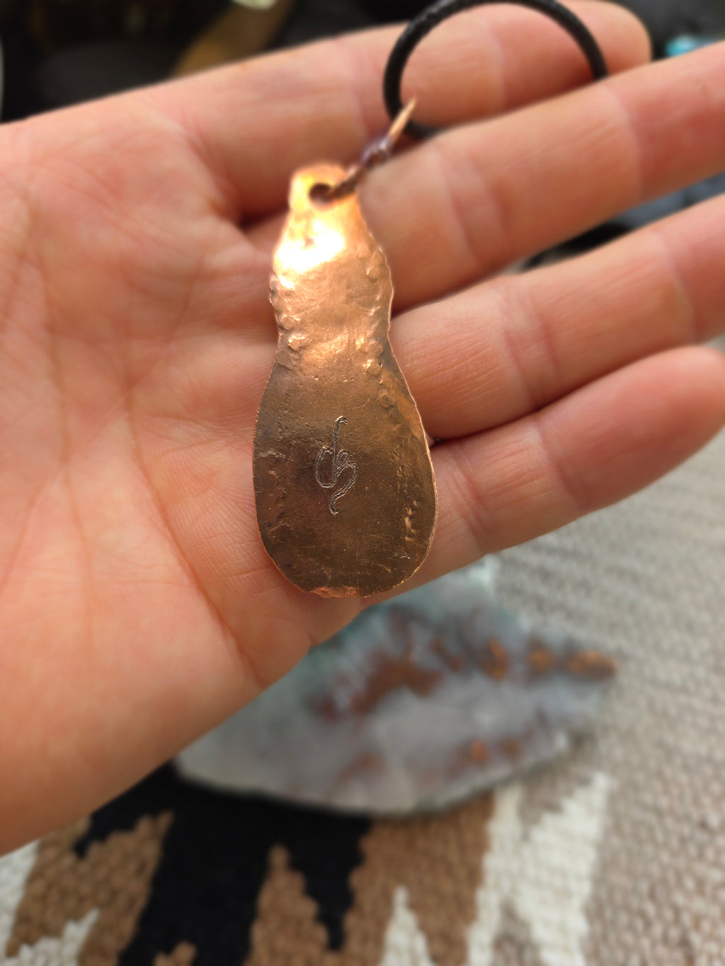White Buffalo and Coral Pendant