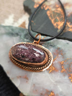Charoite in Copper Pendant