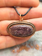 Charoite in Copper Pendant