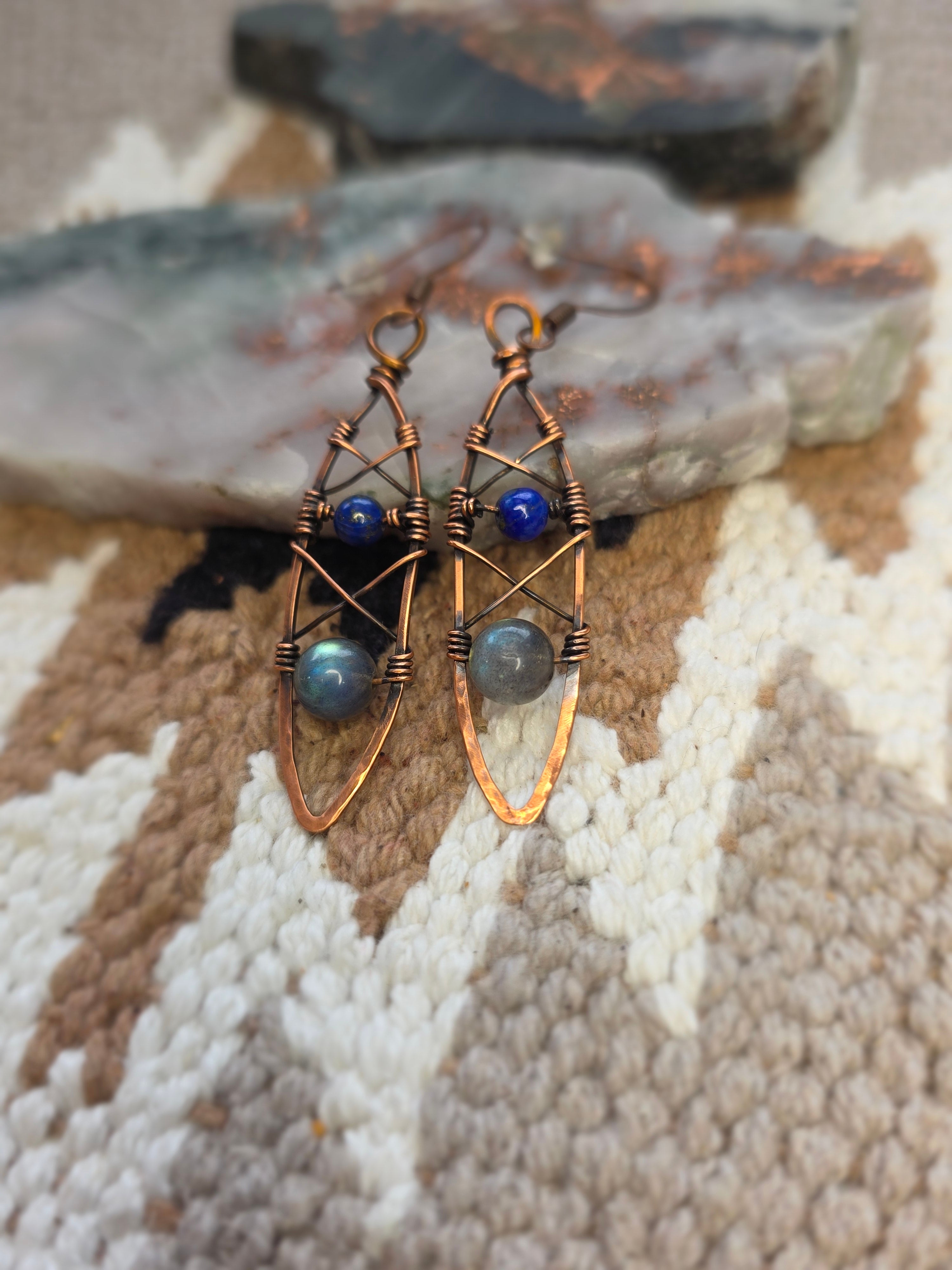 Lapis and Labradorite Earrings