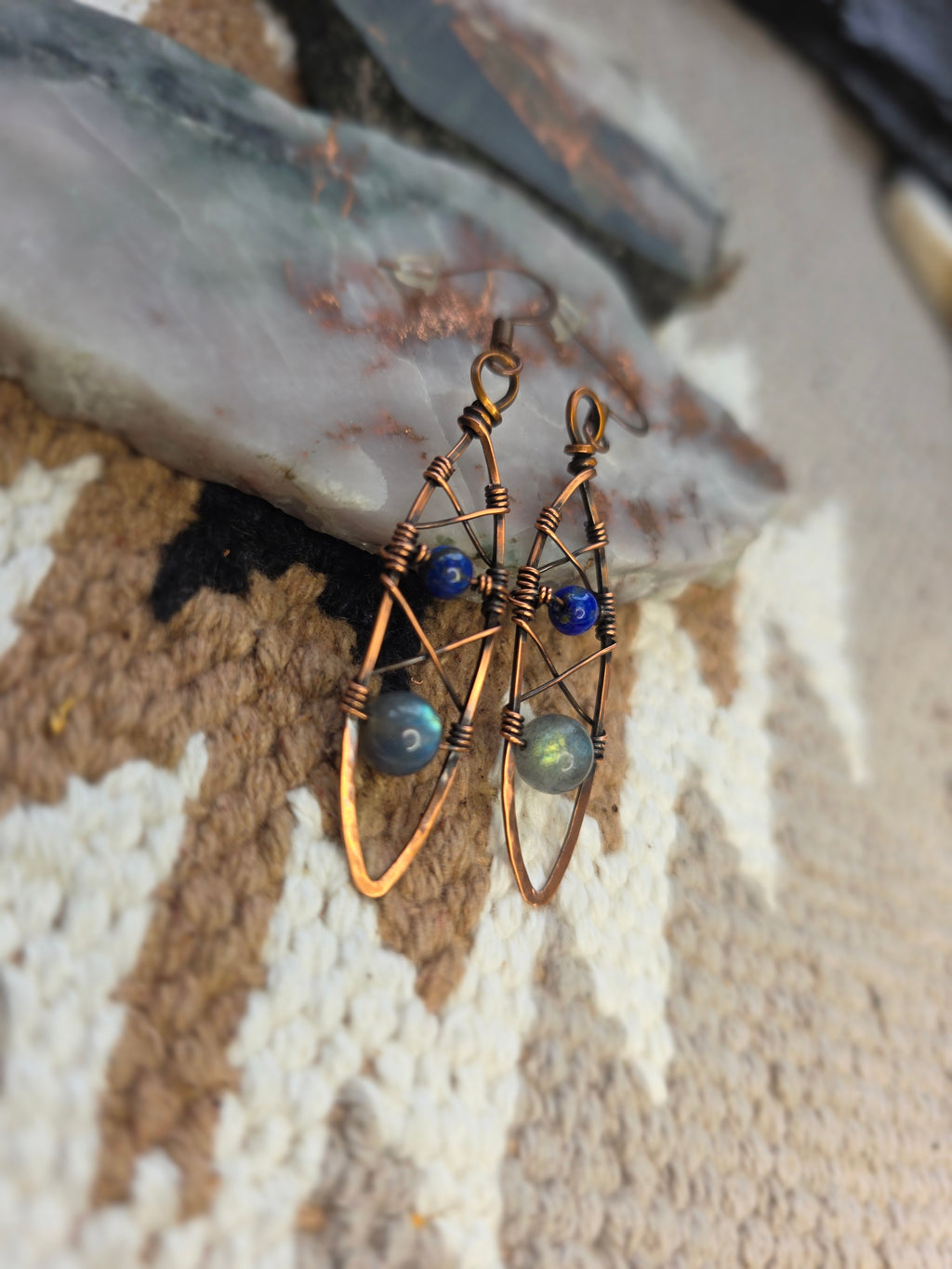 Lapis and Labradorite Earrings