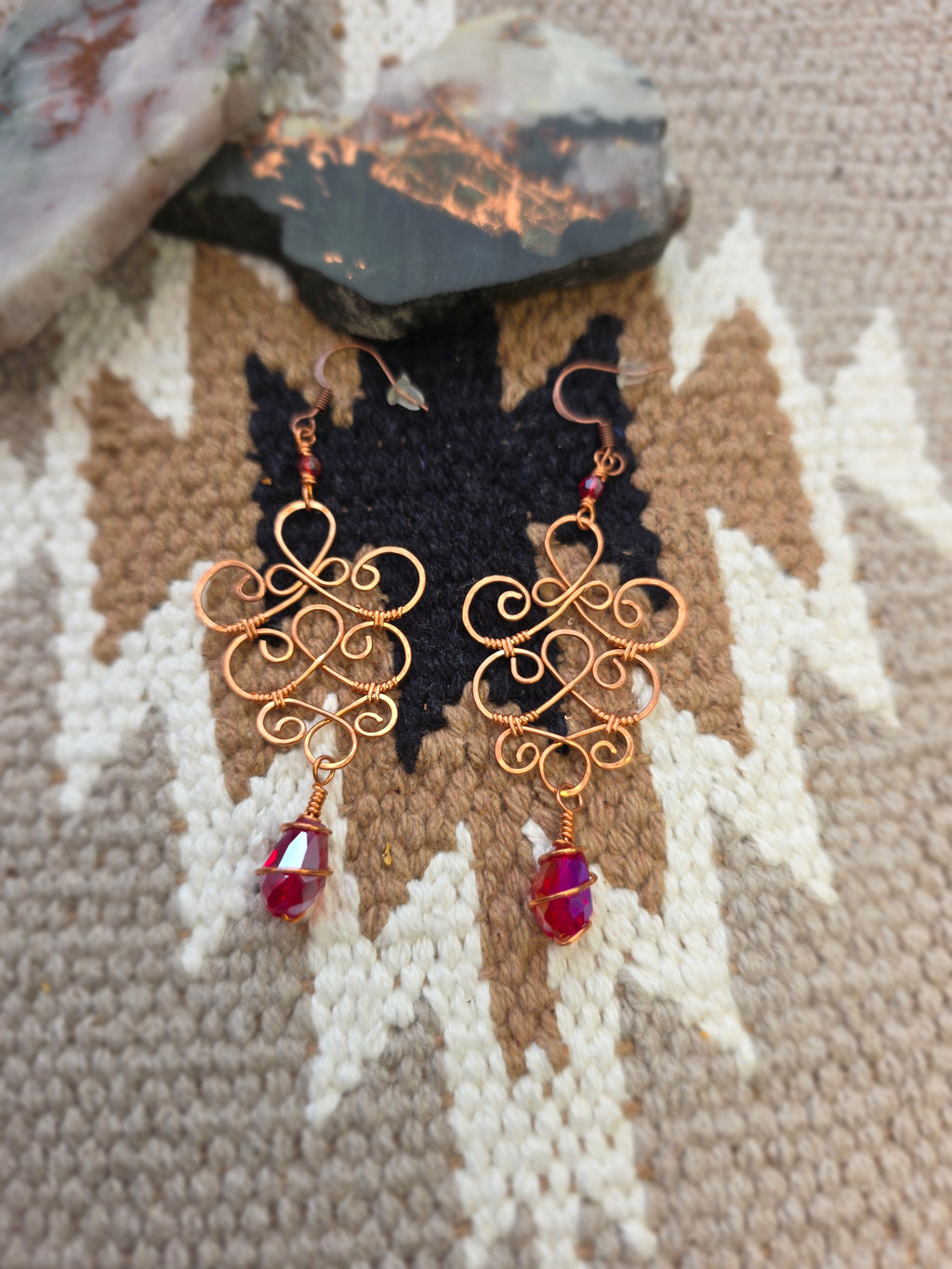 Copper Filigree Earrings