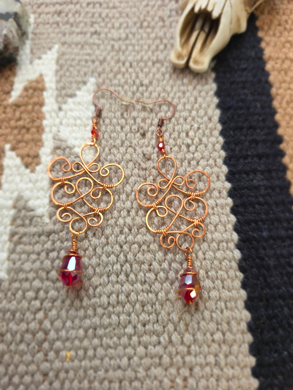 Copper Filigree Earrings