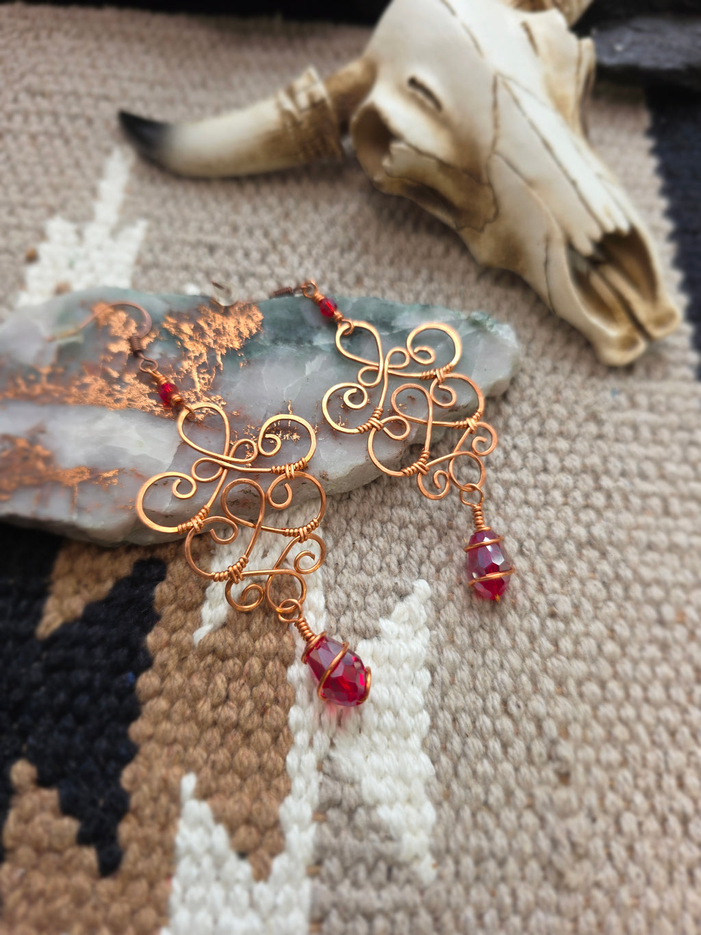 Copper Filigree Earrings