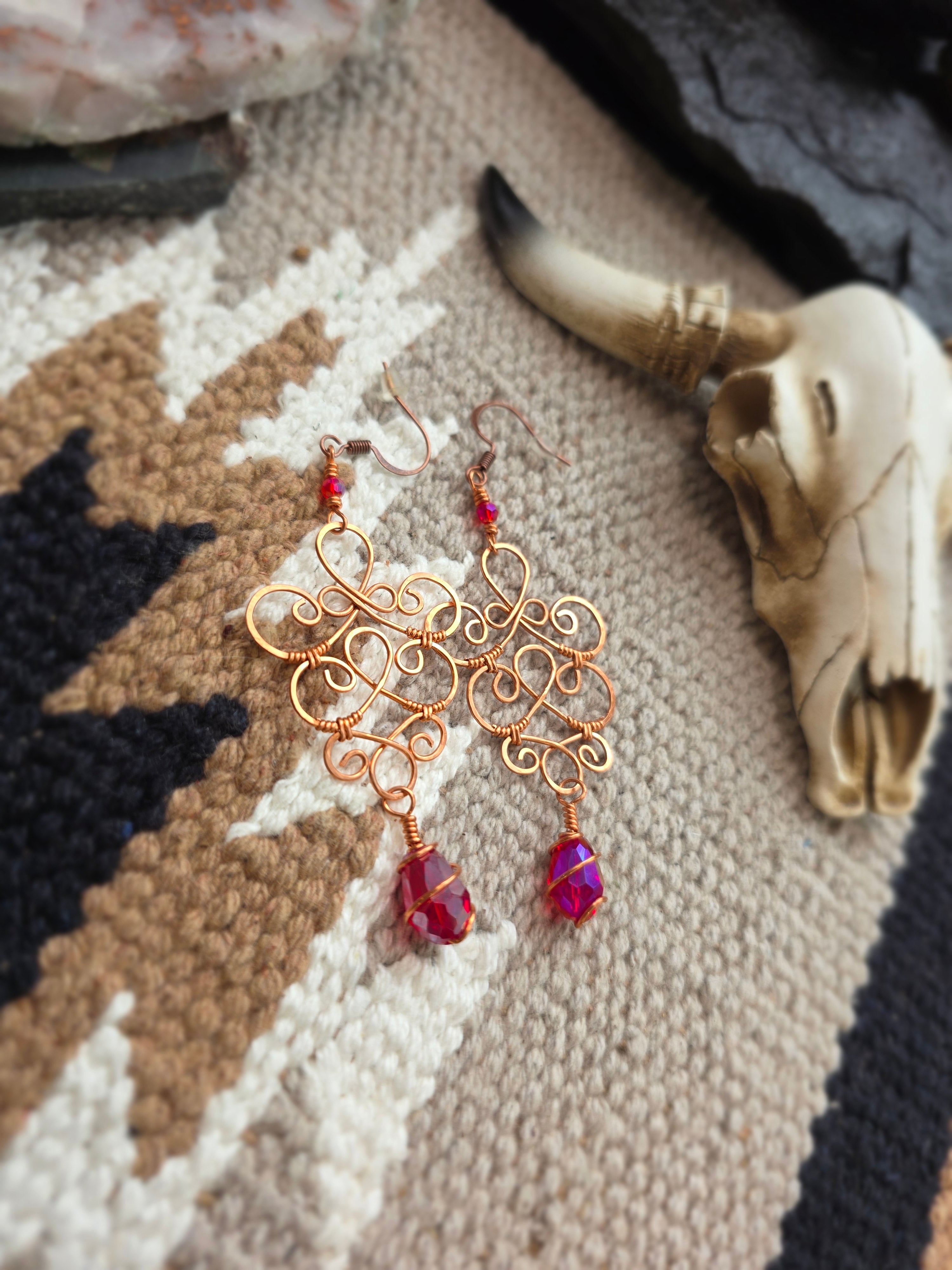 Copper Filigree Earrings