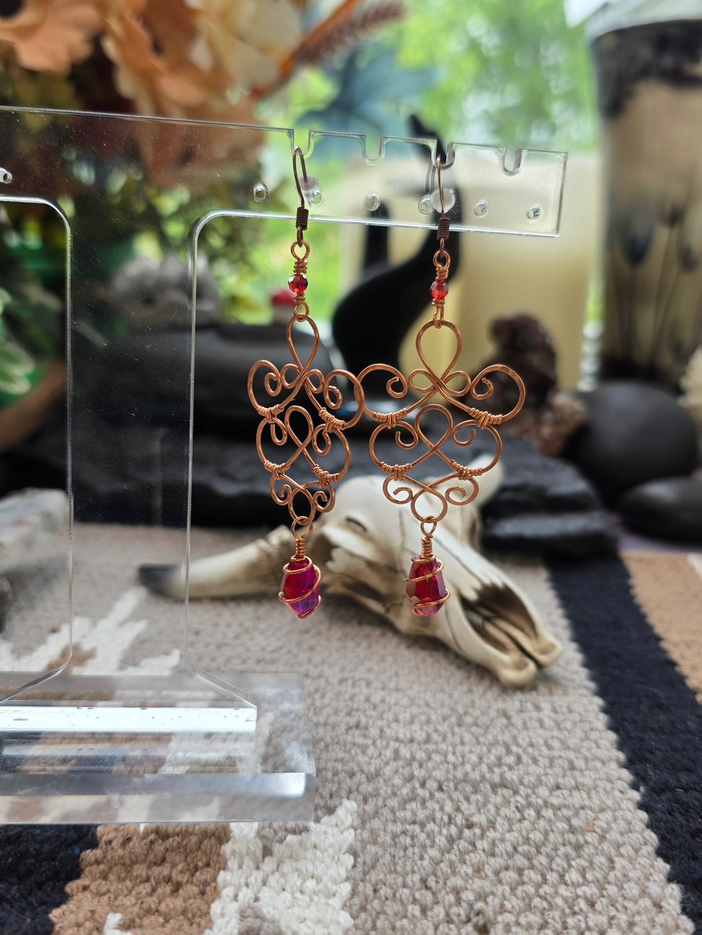 Copper Filigree Earrings
