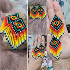 Southwest Beaded Fringe Earrings