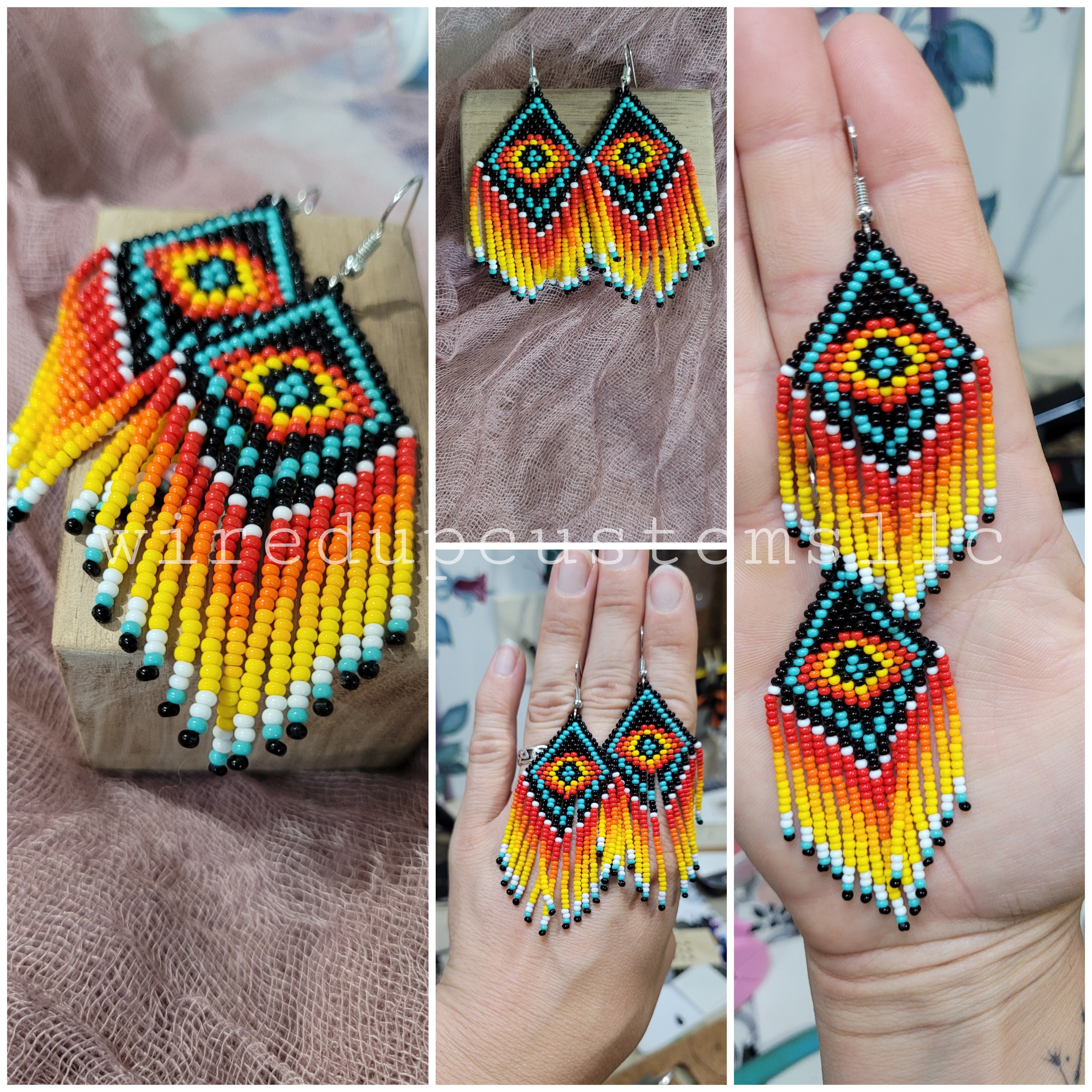 Southwest Beaded Fringe Earrings