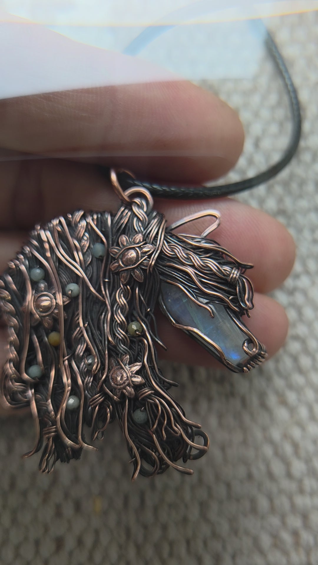 Moonstone Horse Pendant