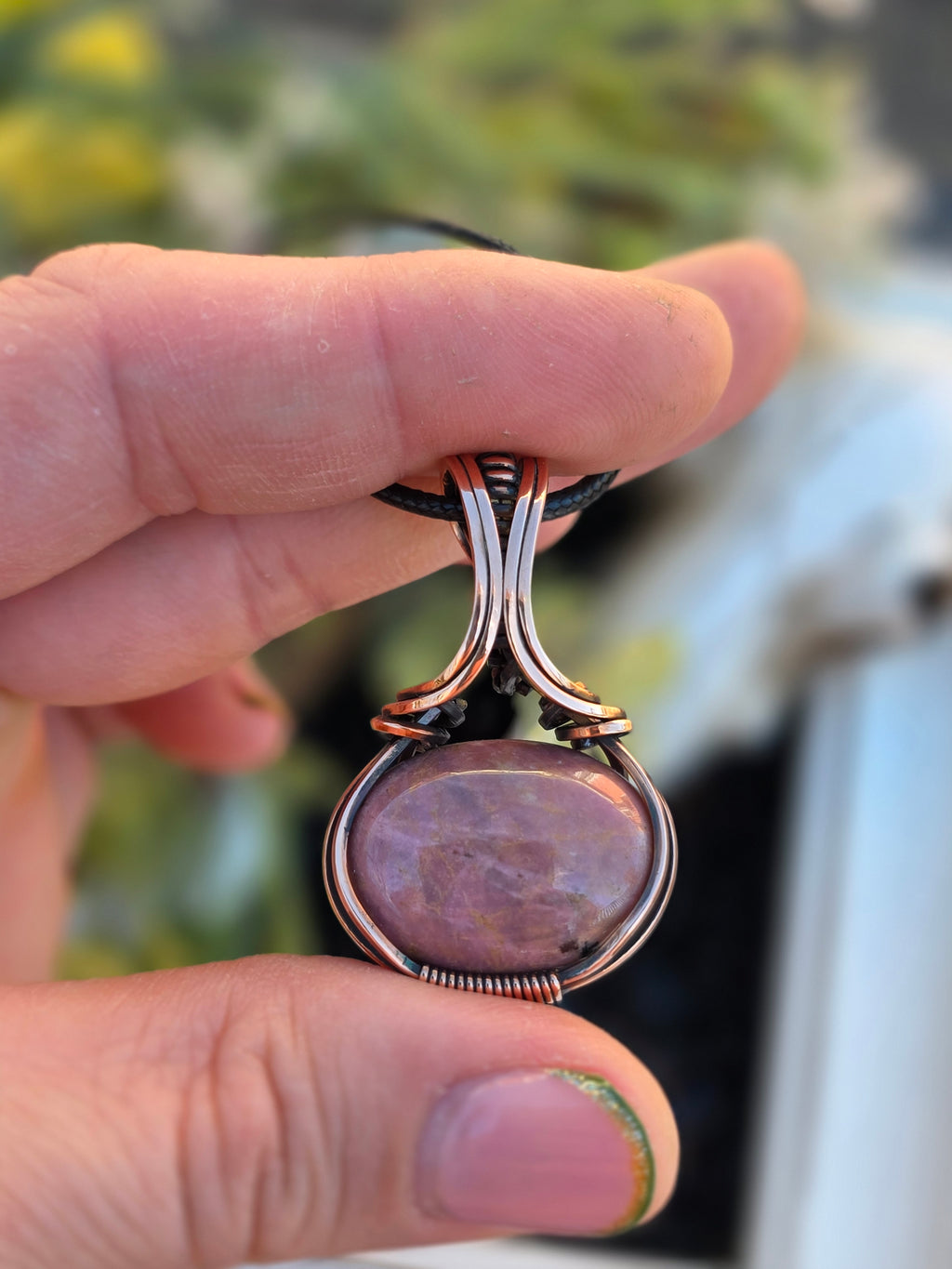 Rhodonite wrapped Copper