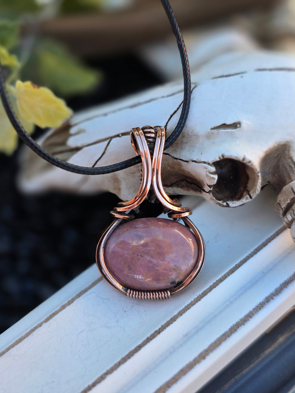 Rhodonite wrapped Copper