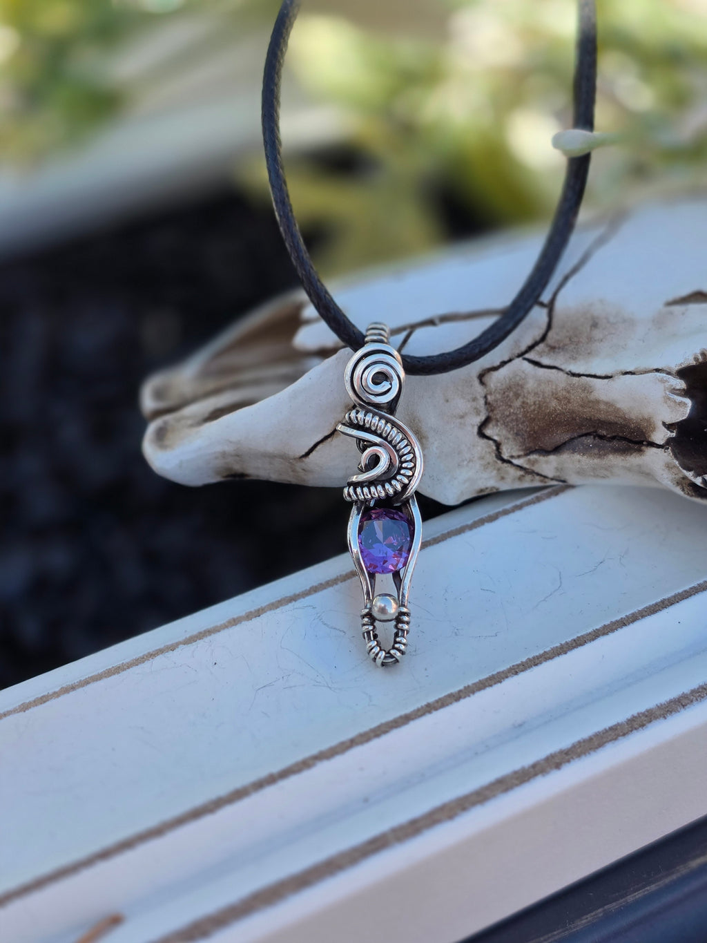 Amethyst CZ Sterling Sivler Pendant