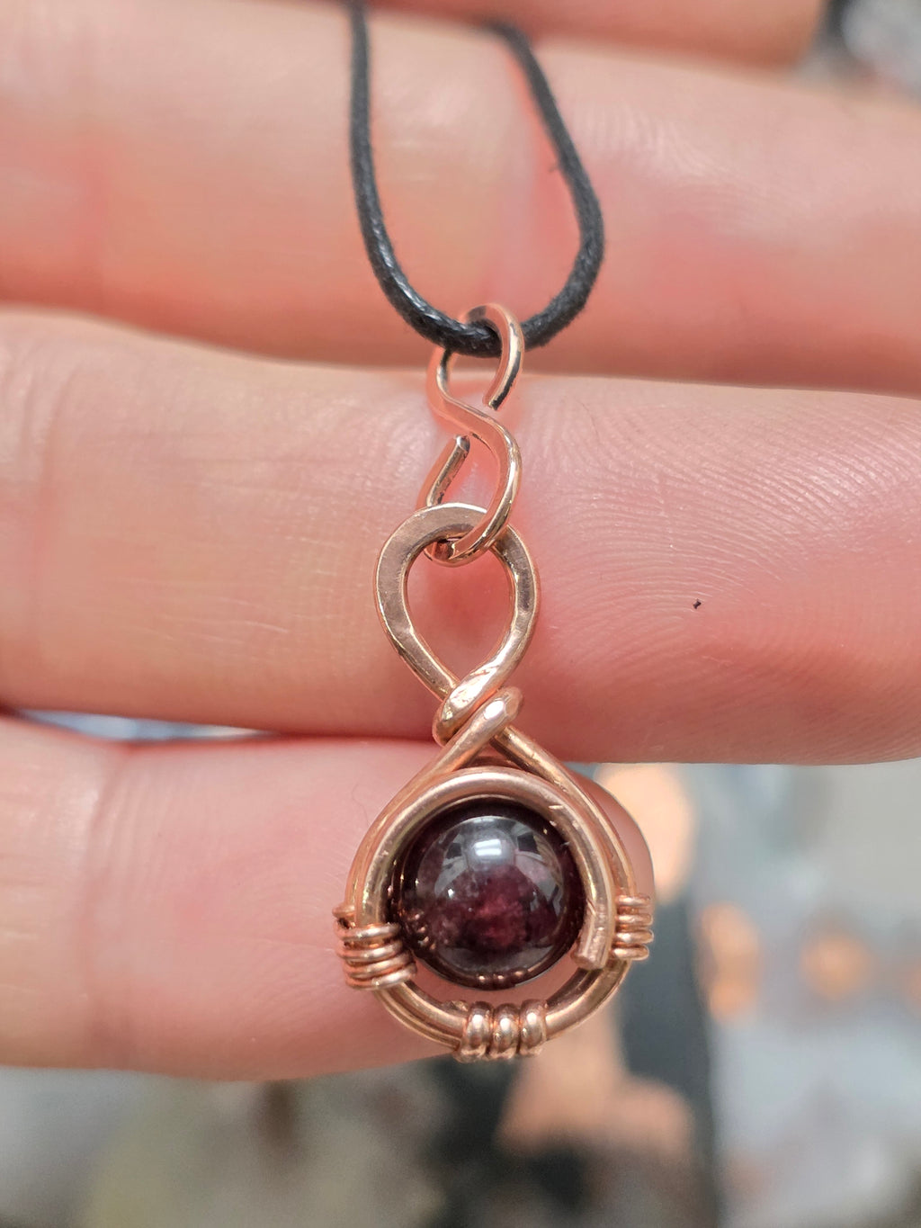 "Orbit" Garnet Pendant