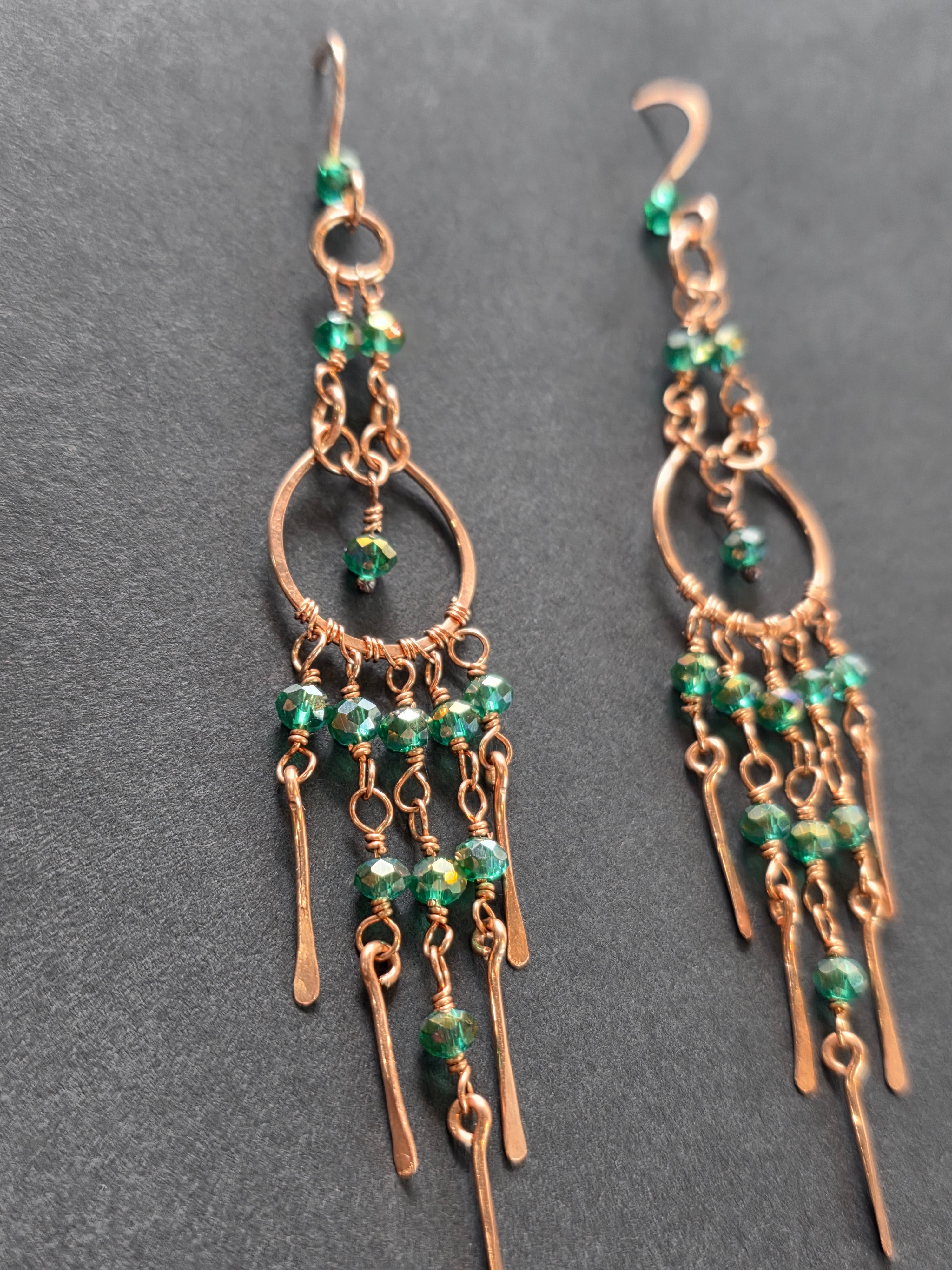 Green Chandelier Earrings