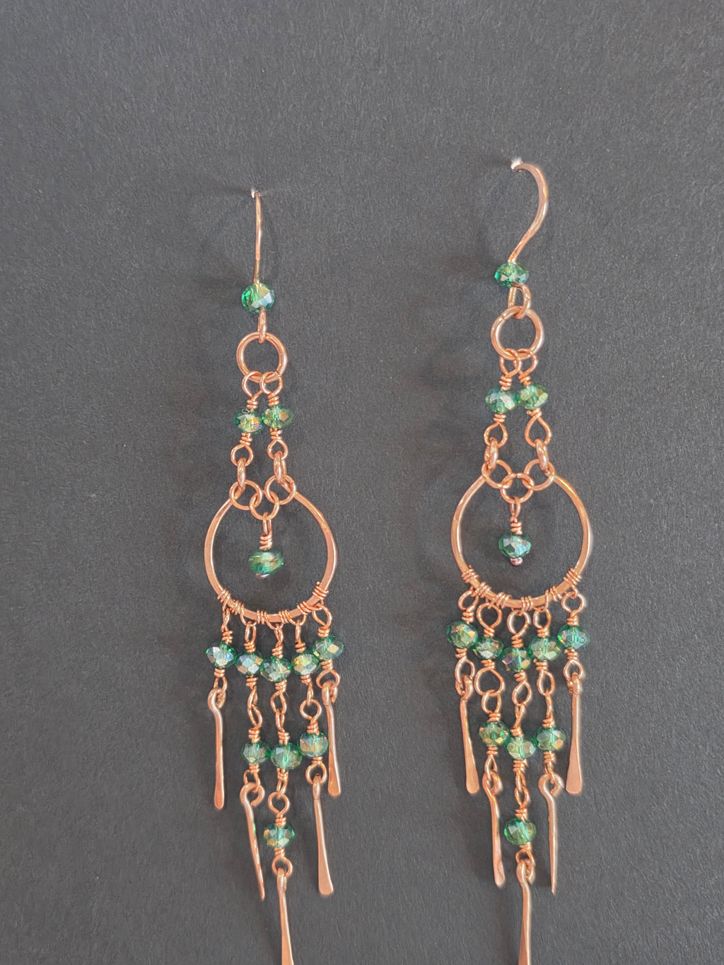 Green Chandelier Earrings