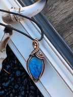 Blue Flash Labradorite in Copper