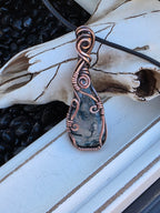 Moss Agate Copper Pendant