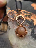 "Orbit" Peach Moonstone Pendant