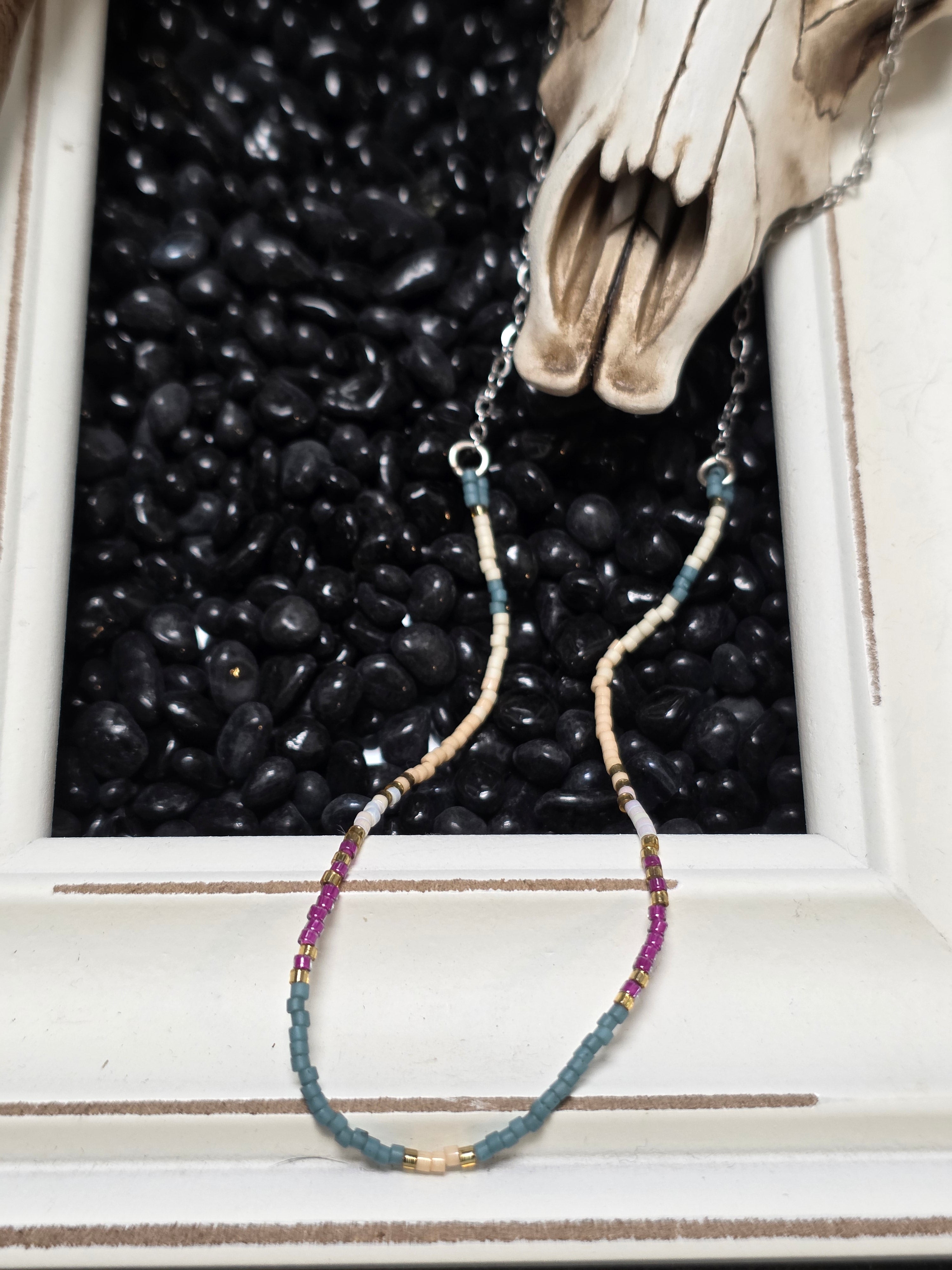 Layering Seed Bead Necklace - Minimalist Elegance