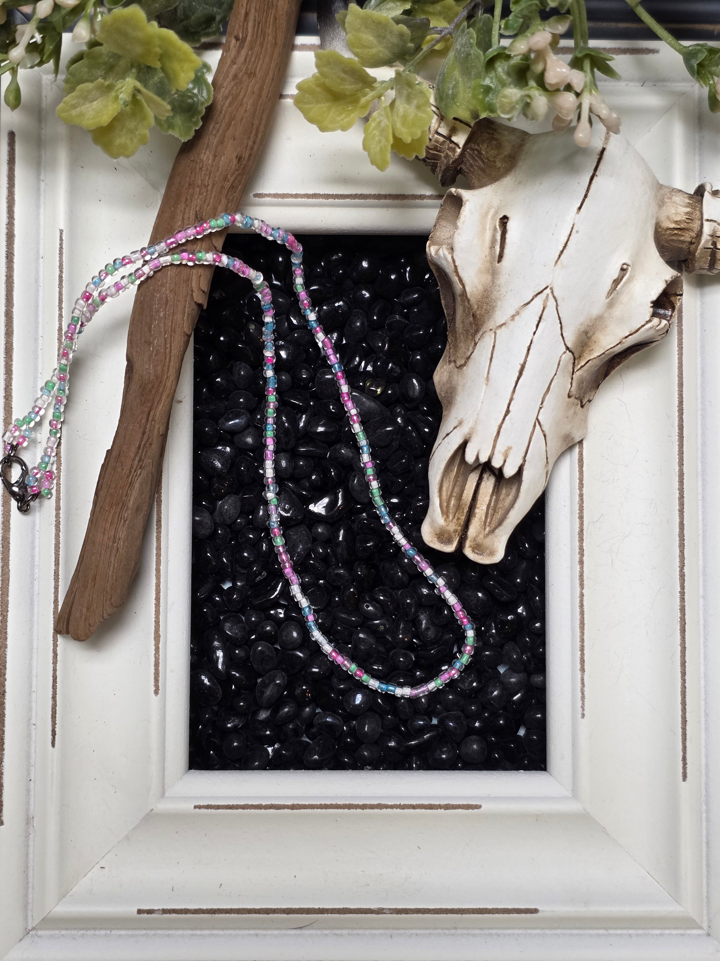 Rainbow Seed Bead Necklace & Bracelet Wrap