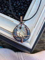 Denim Lapis Lotus Pendant