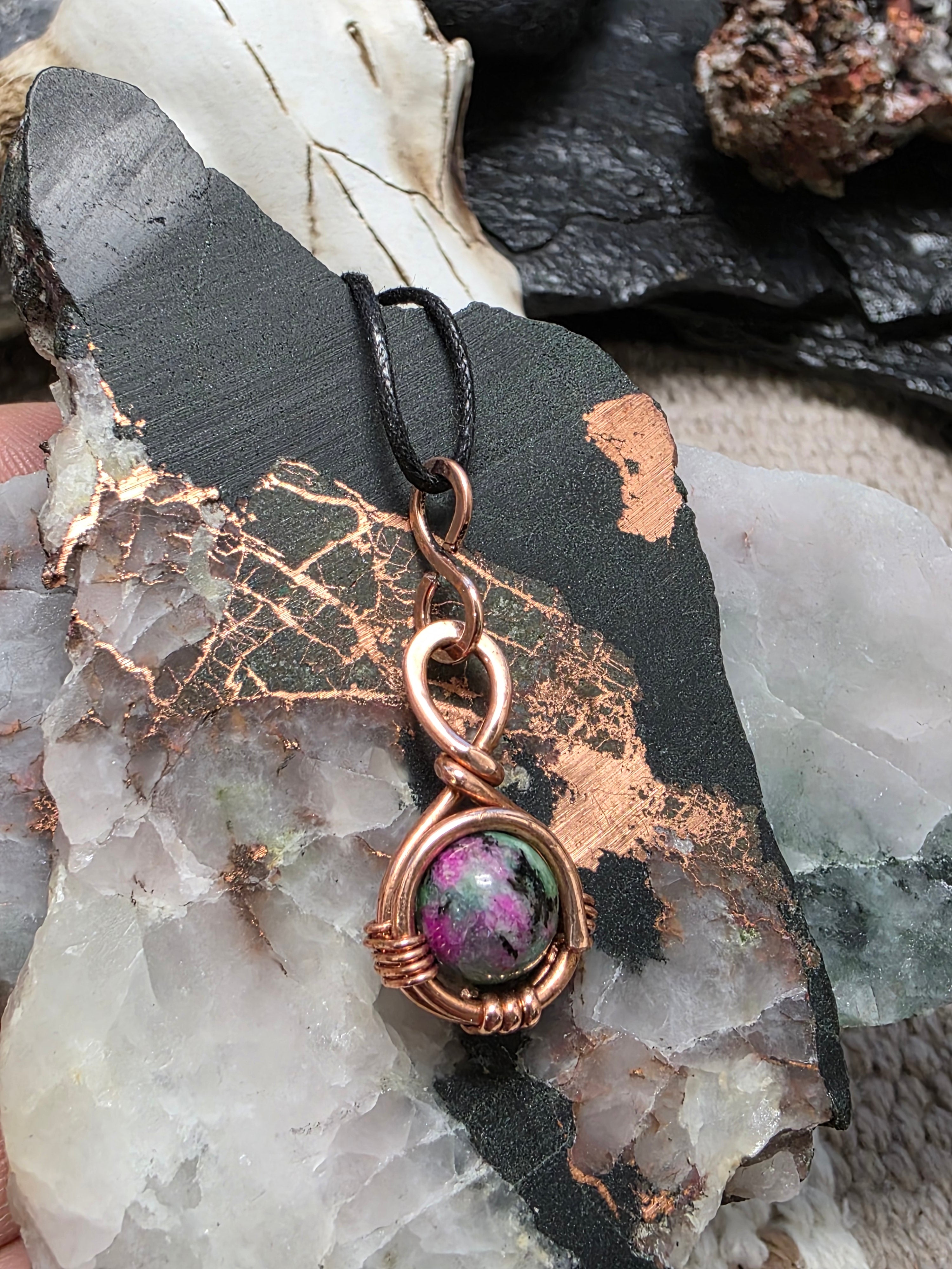 "Orbit" Ruby Zoisite Pendant