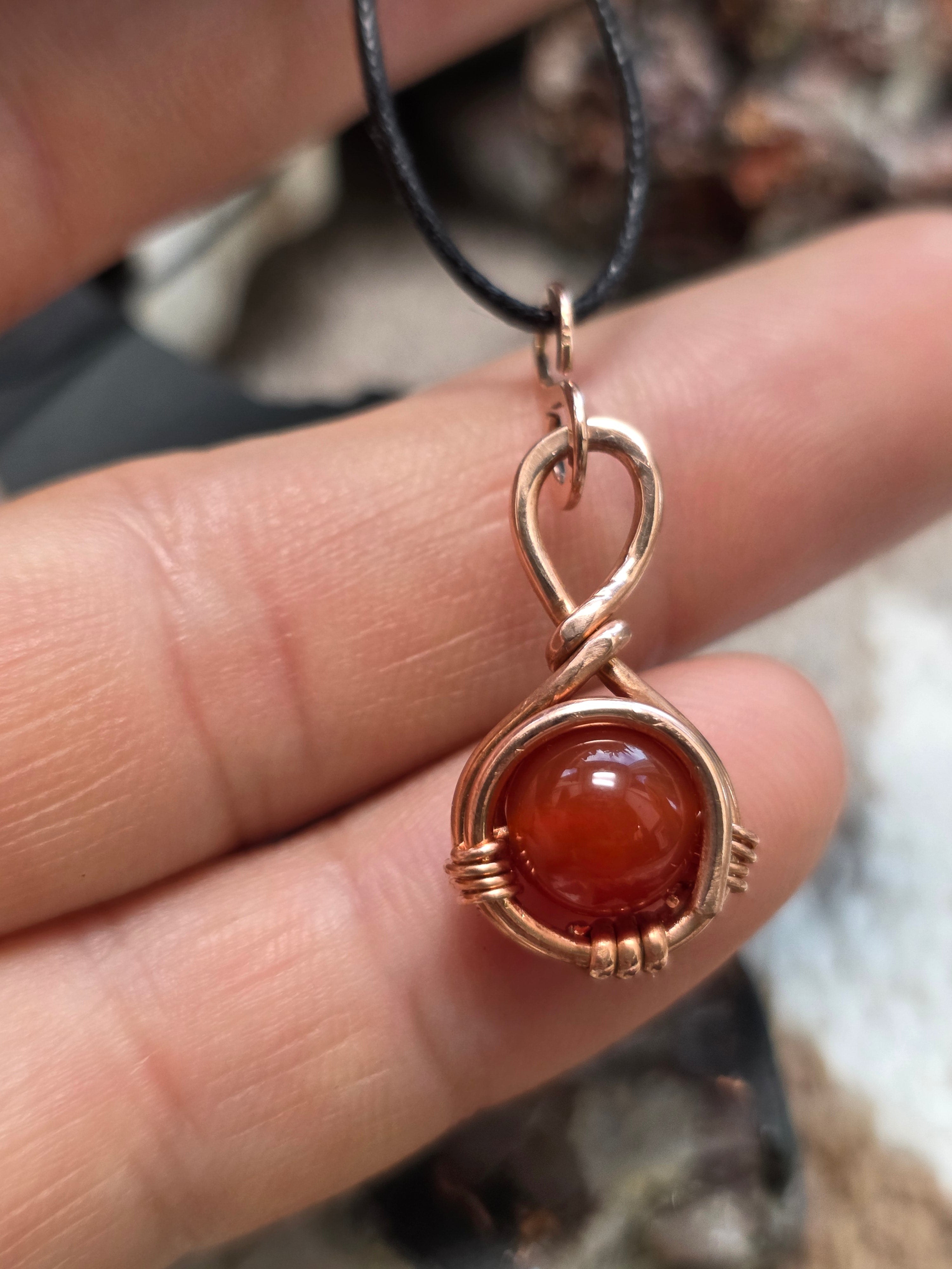 "Orbit" Carnelian Pendant