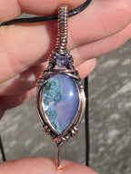 Lavender Moss Agate Doublet with Amethyst