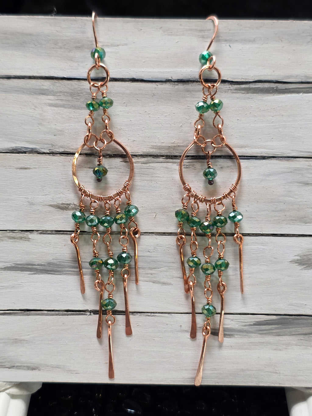 Green Chandelier Earrings