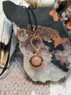 "Orbit" Peach Moonstone Pendant