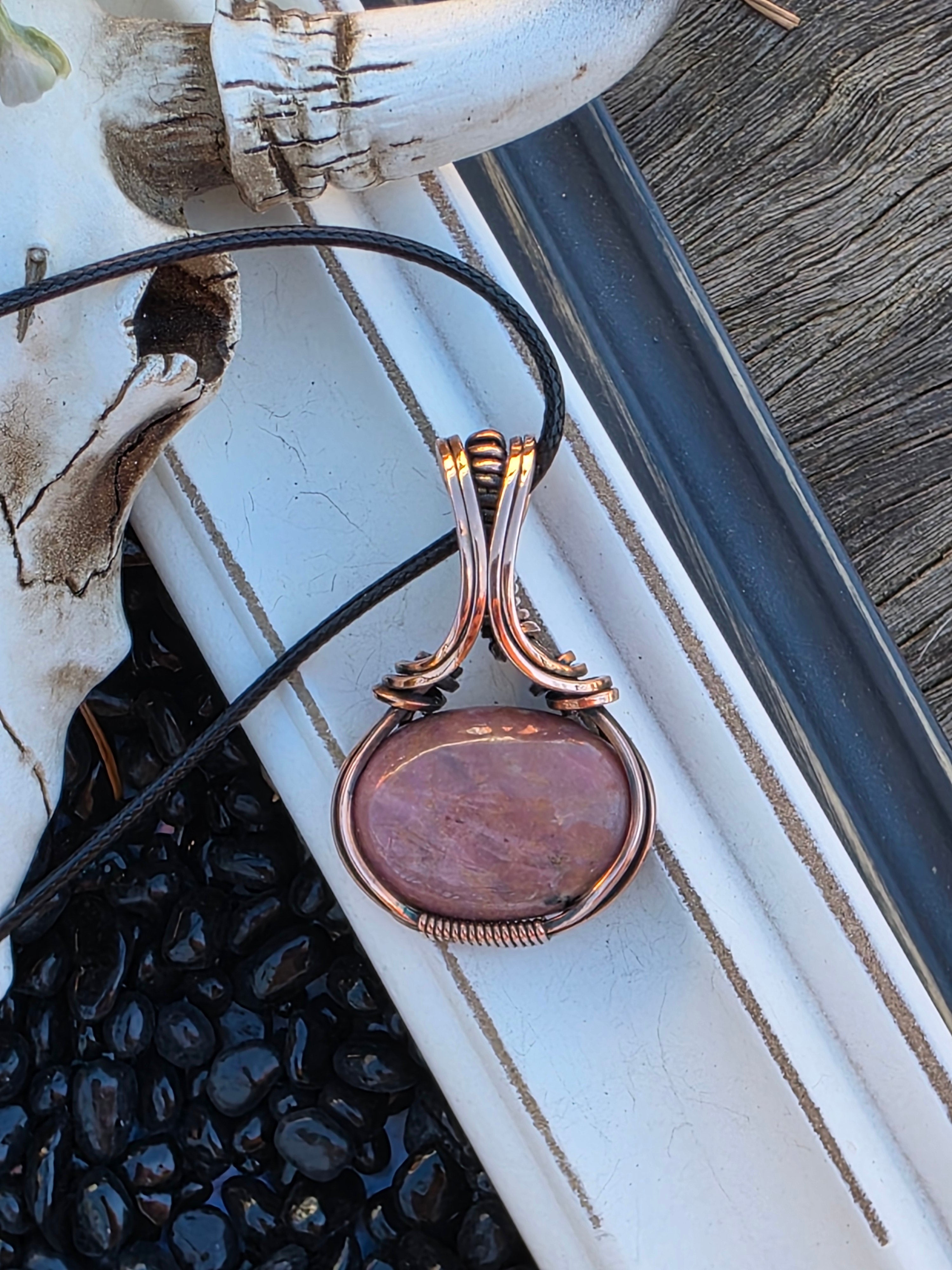 Rhodonite wrapped Copper